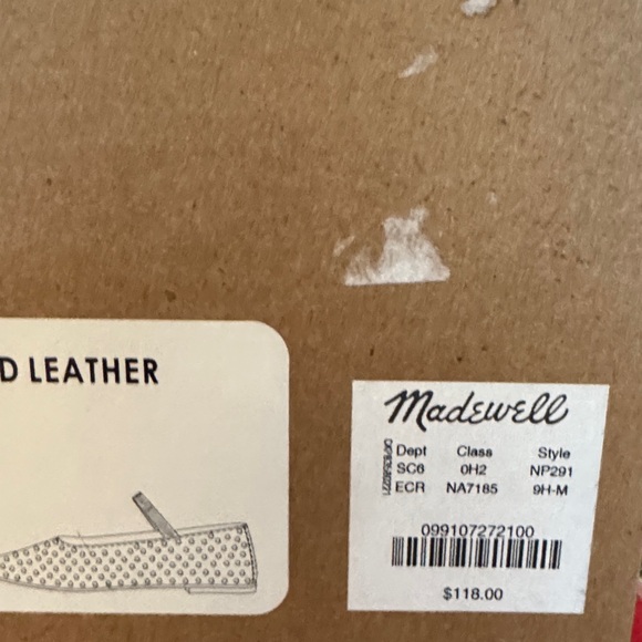Madewell Leather Greta Studded Ballet Flats in Ecru Size 9.5 - Picture 8 of 8